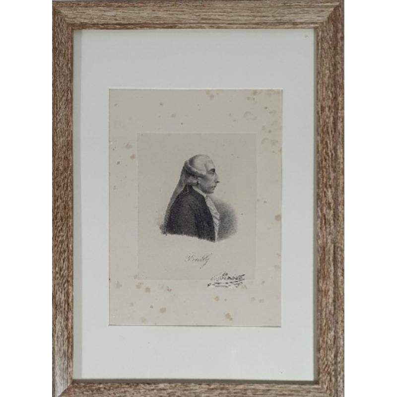 Gravure met handtekening Bailly 1722-1807